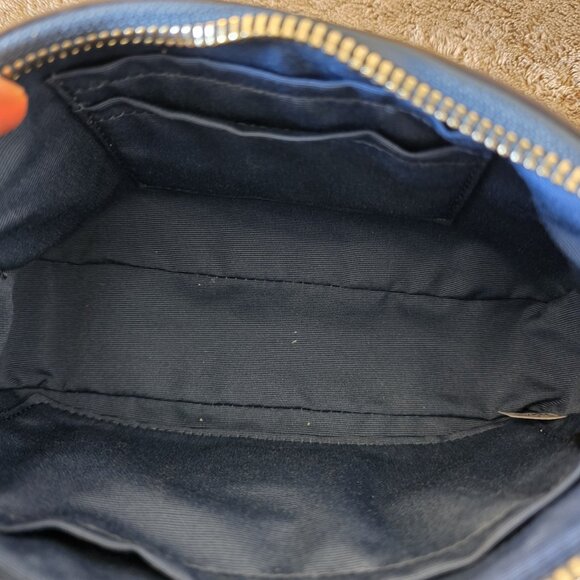 Coach Nolita 19 Shearling Pebble Leather Wristlet Bag Slate Blue Chain Strap NWT - Picture 3 of 16